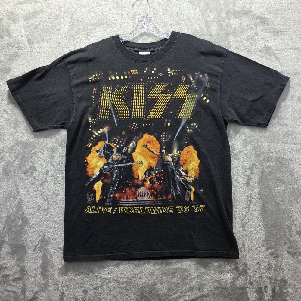 Vintage Kiss Shirt Mens Extra Large Alive Worldwide Tour Band Tee 90s 1996 97